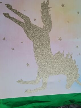 Glitter Unicorn Wall Art - Gold Sparkle